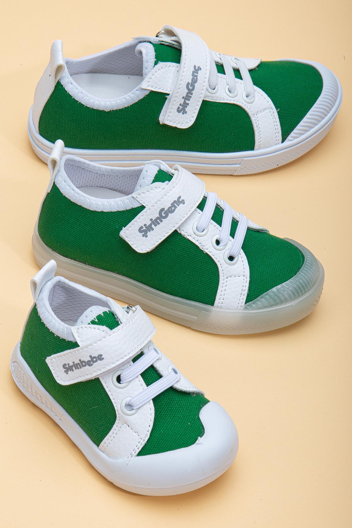 KETEN ŞEFFEF VE BEYAZ TABAN BEBEK ÇOCUK CONVERSE YEŞİL