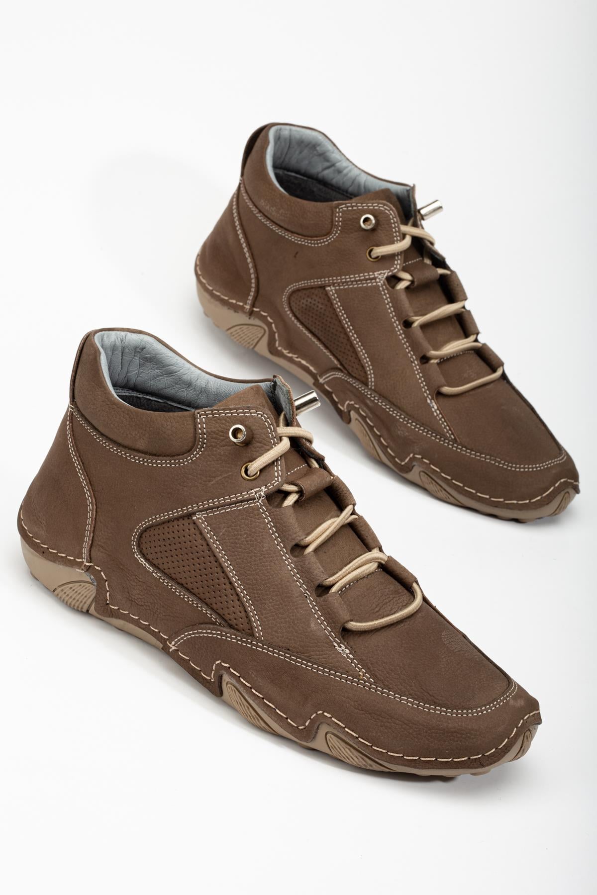 NUBUK TABAN SARAÇLI ELASTİK BAĞCIKLI ERKEK BOTVİZON