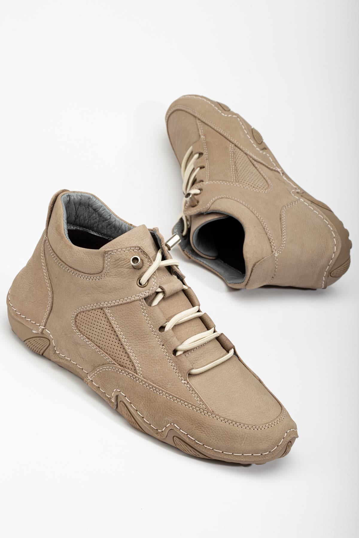 NUBUK TABAN SARAÇLI ELASTİK BAĞCIKLI ERKEK BOTBEJ