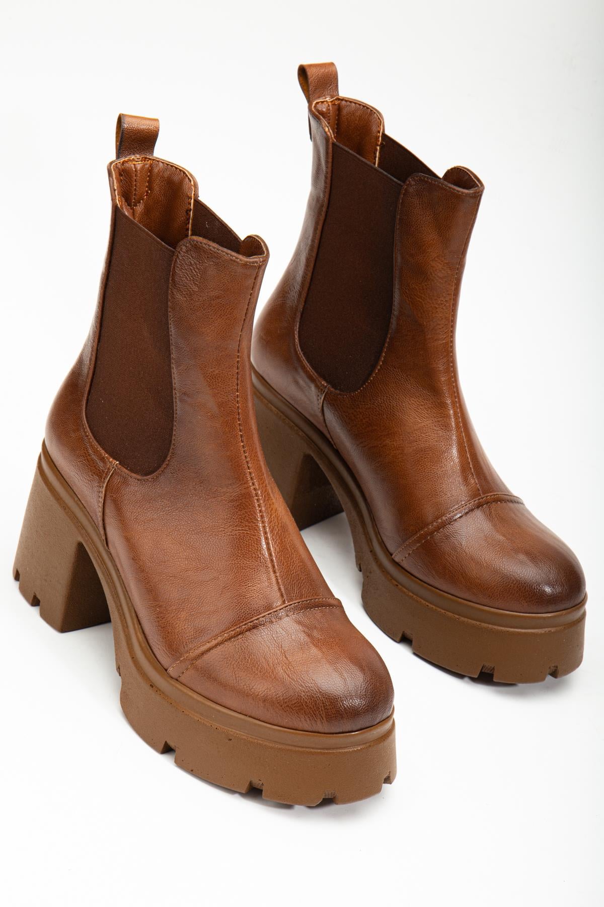 PARÇALI KALIN TABAN YAN ELASTİK KADIN BOT TABA