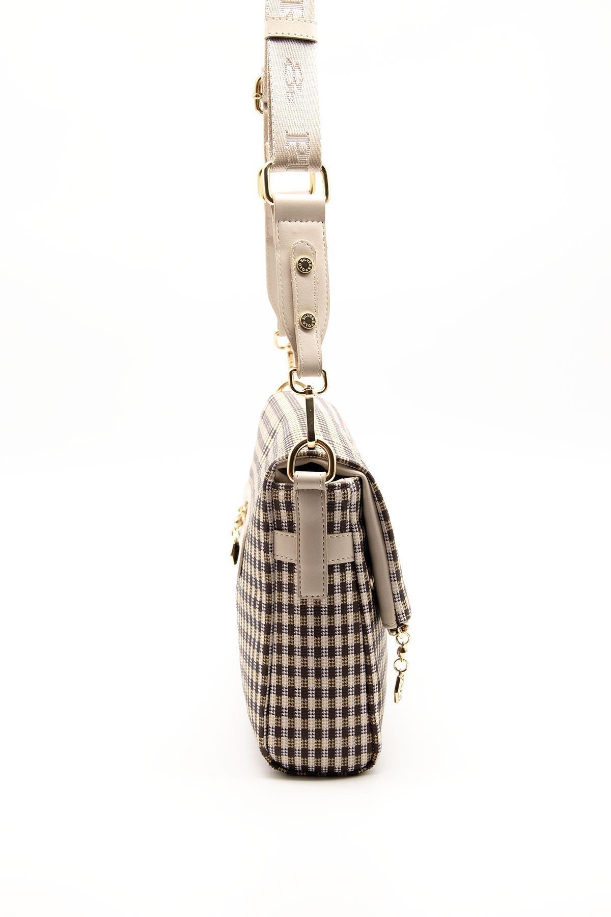 Silver & Polo SP963 Kadın Çapraz Çanta Kahve Sarı-Bej
