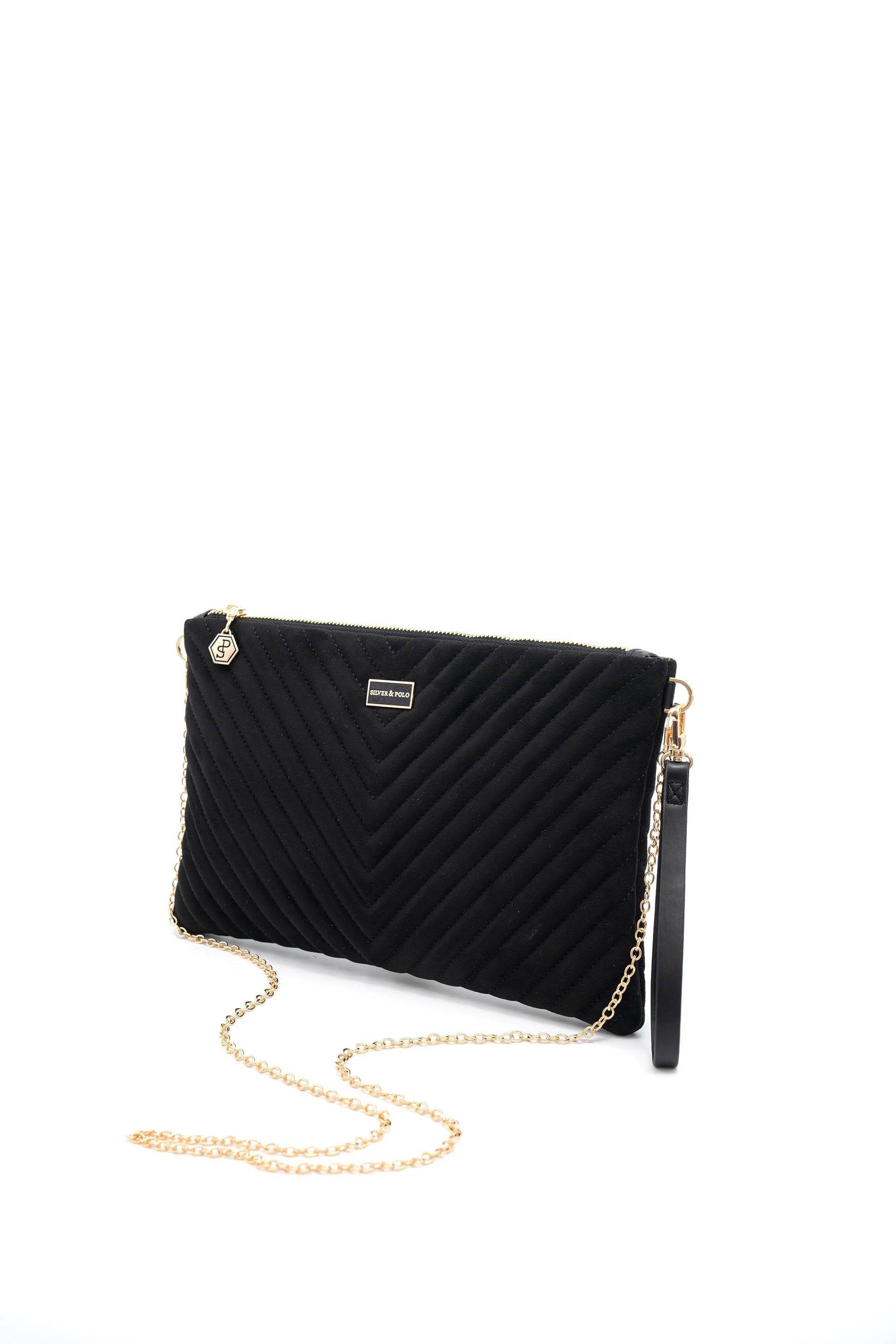 Silver & Polo SP1034 Kadın Portföy & Clutch Süet Siyah