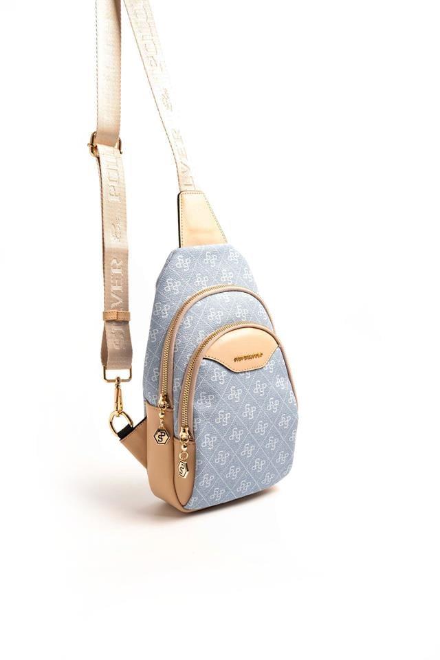 Silver & Polo SP959 Kadın Vücut Çantası Mavi-Ten