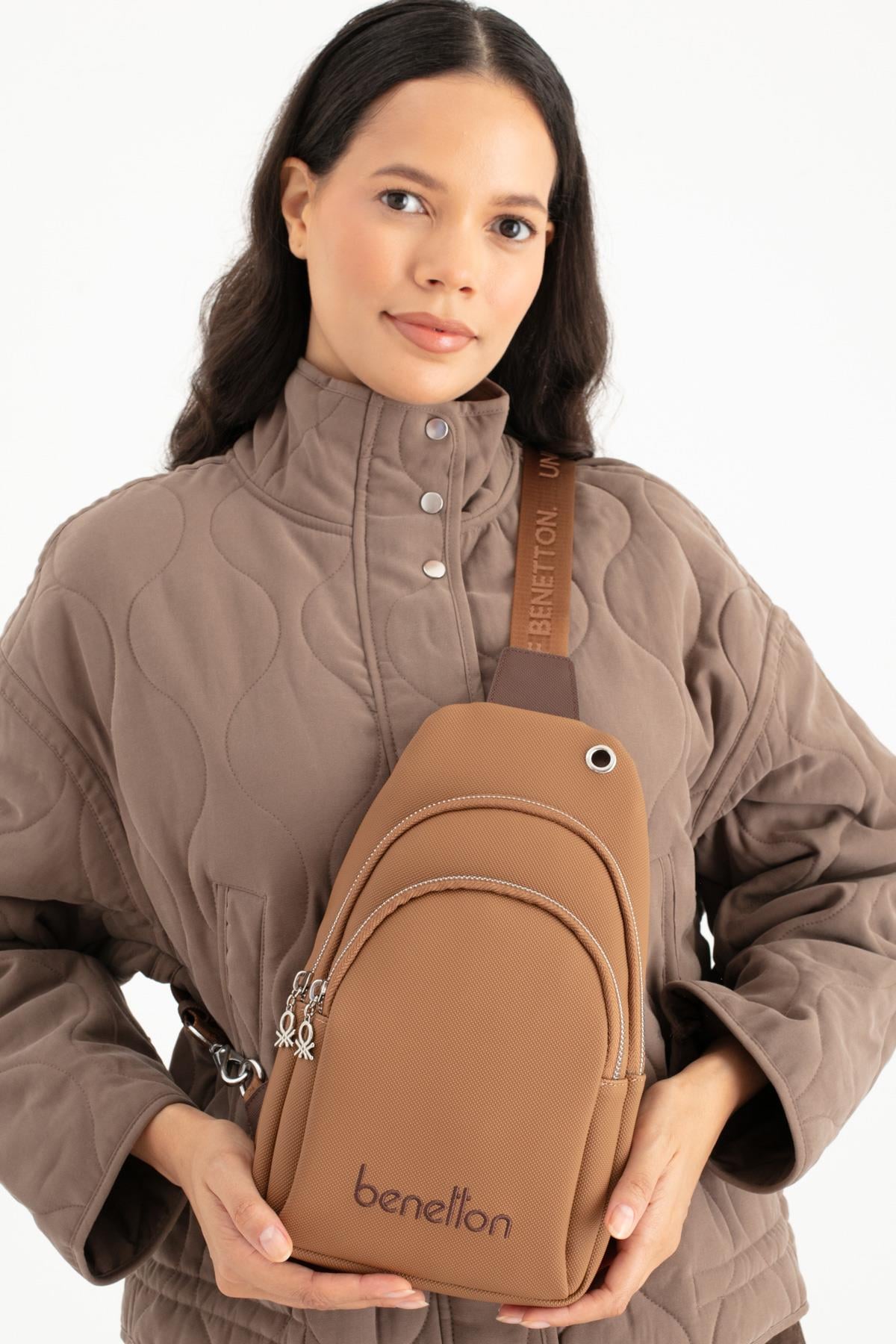 United Benetton BNT1652 Kadın Bel Çantası & FreeBag Taba-Kahve