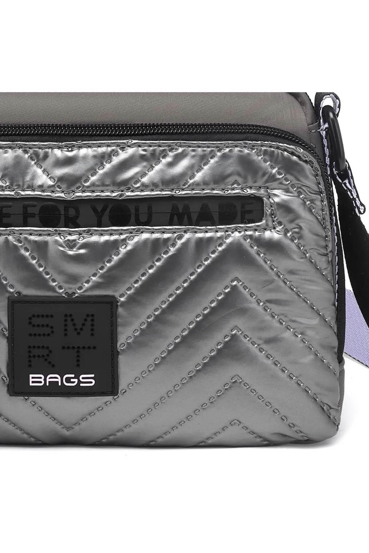 Smart Bags 3249 Çapraz Çanta Gri-Lila
