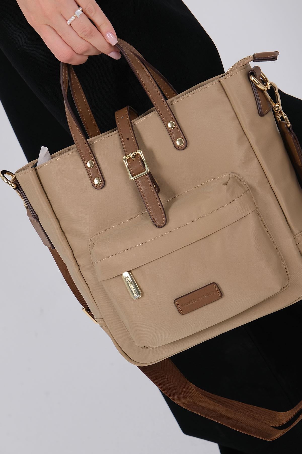 Silver & Polo 1218 Kadın El Çantası Vizon-Camel