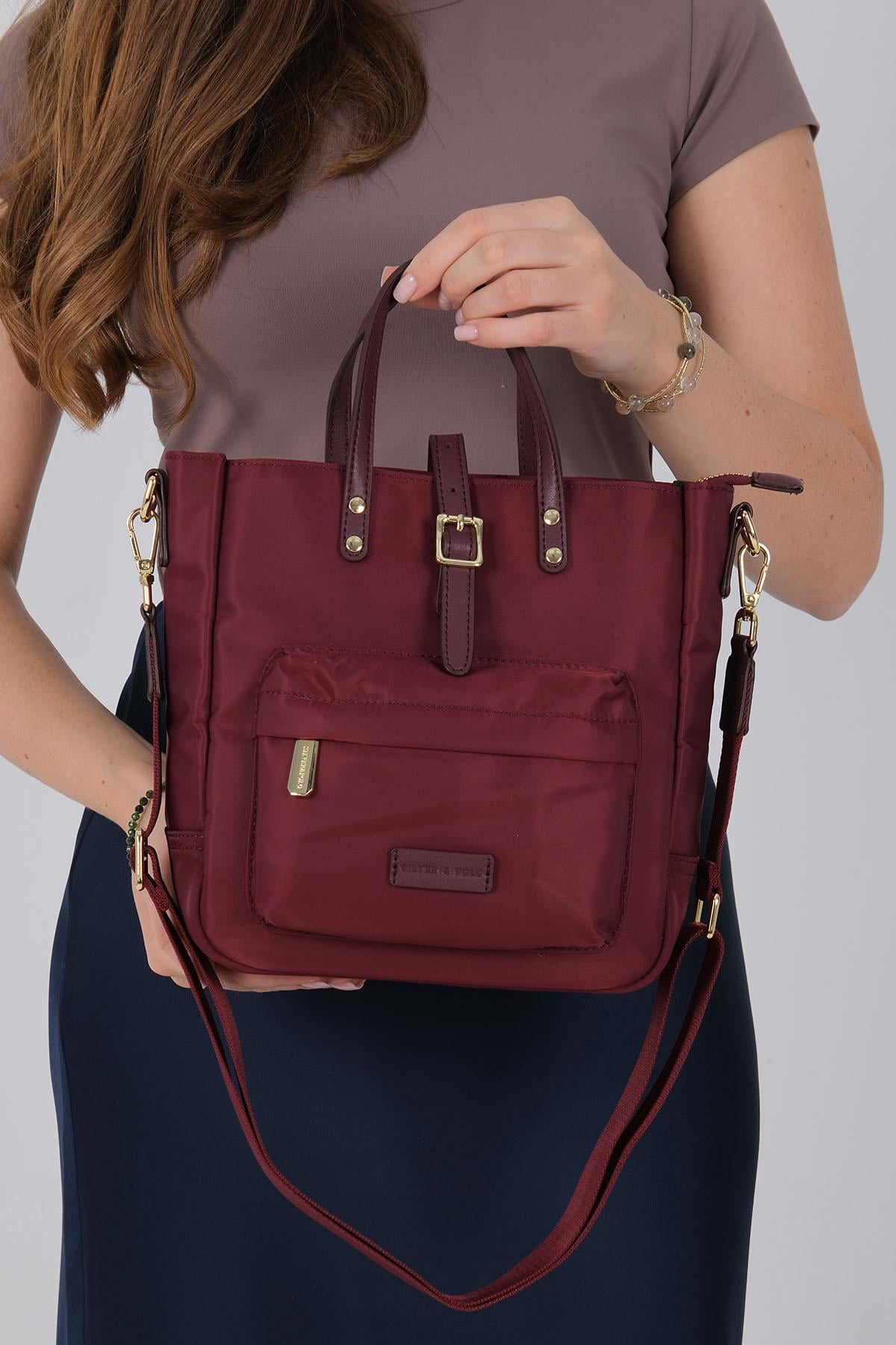 Silver & Polo 1218 Kadın El Çantası Bordo