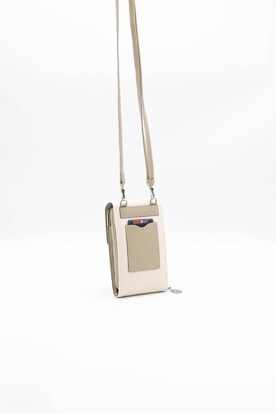 Silver & Polo SP889 Kadın Telefon Çantası Bej-Taş