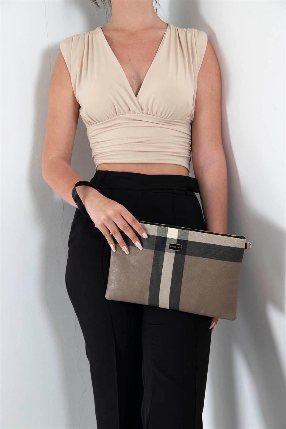 Silver & Polo SP1034 Kadın Portföy & Clutch Kahve-Siyah