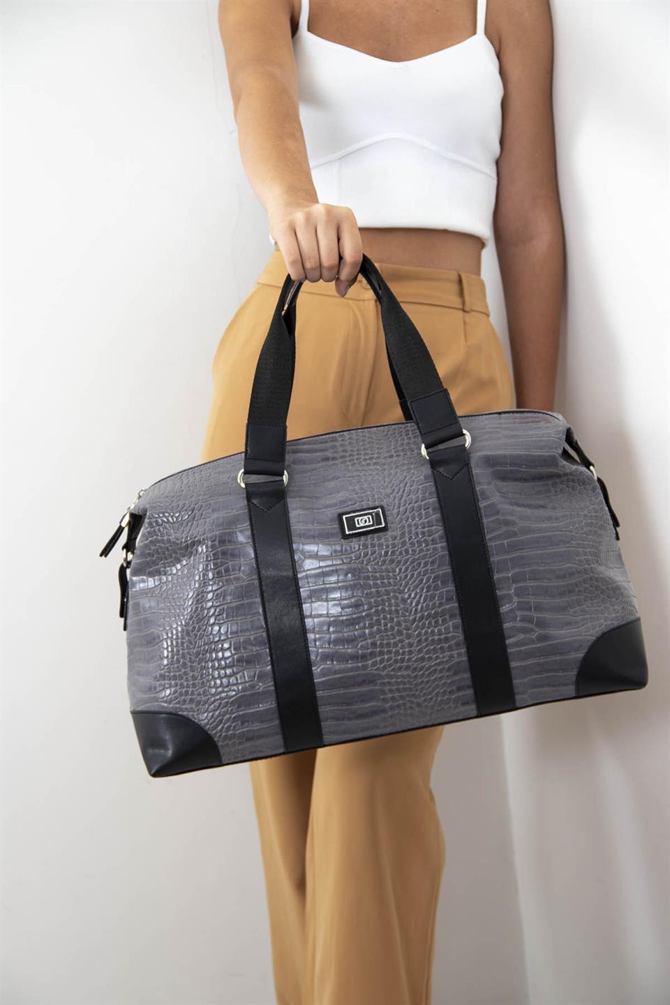 Silver & Polo SP873 Kadın Seyahat Çantası Gri-Siyah
