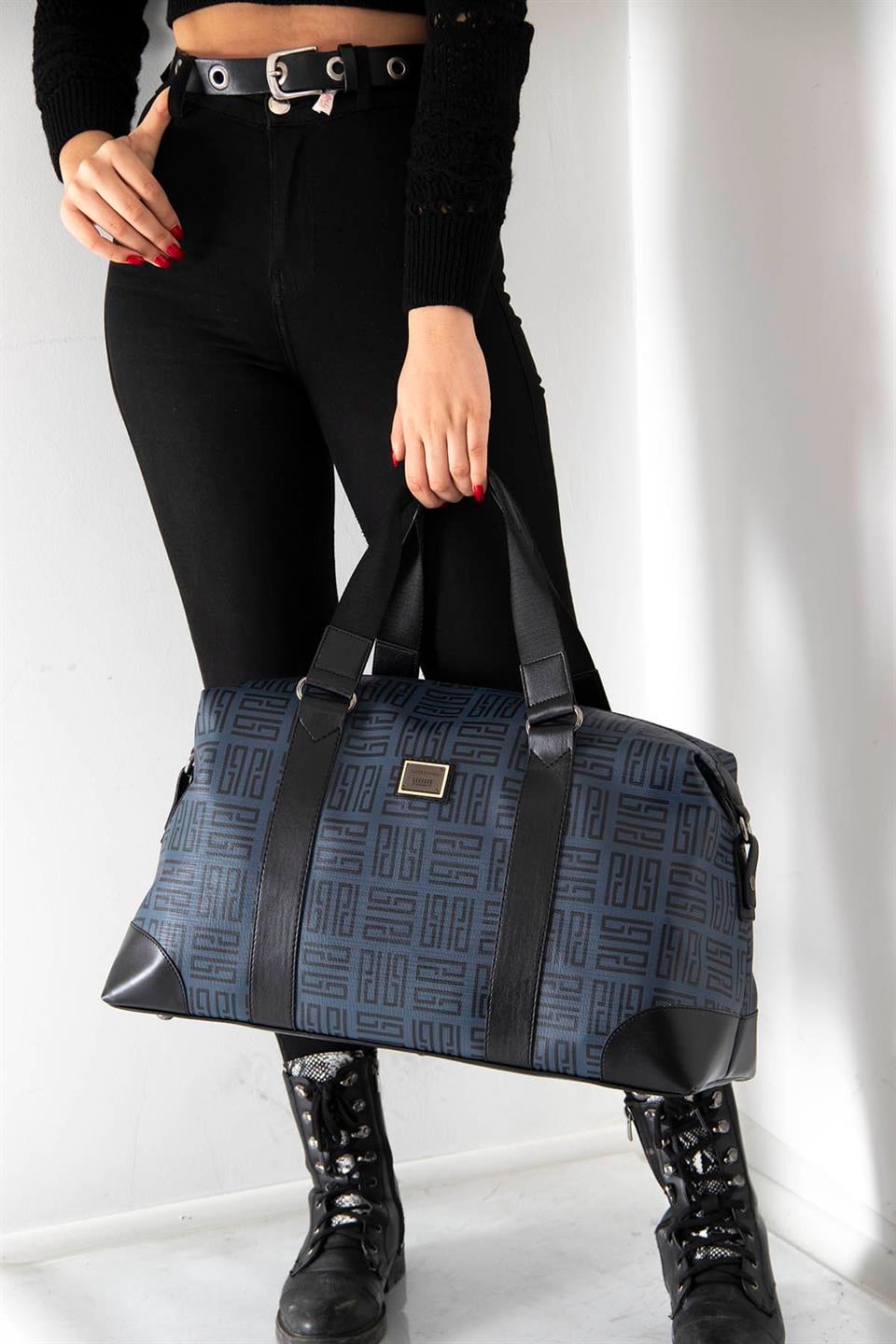Silver & Polo SP873 Kadın Seyahat Çantası Lacivert-Siyah