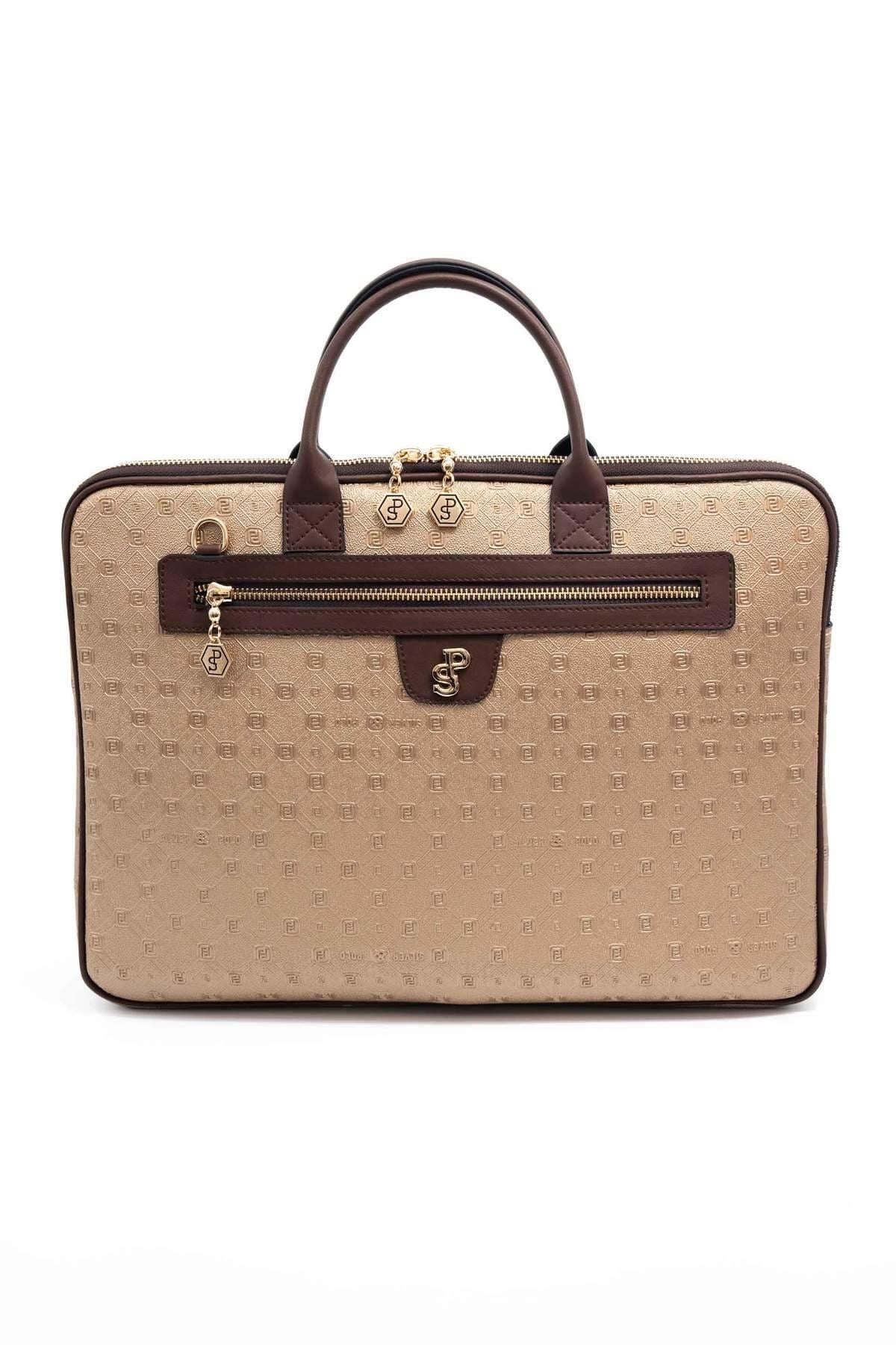 Silver & Polo SP1175 Kadın Laptop & Evrak Çantası Bronz-Kahve