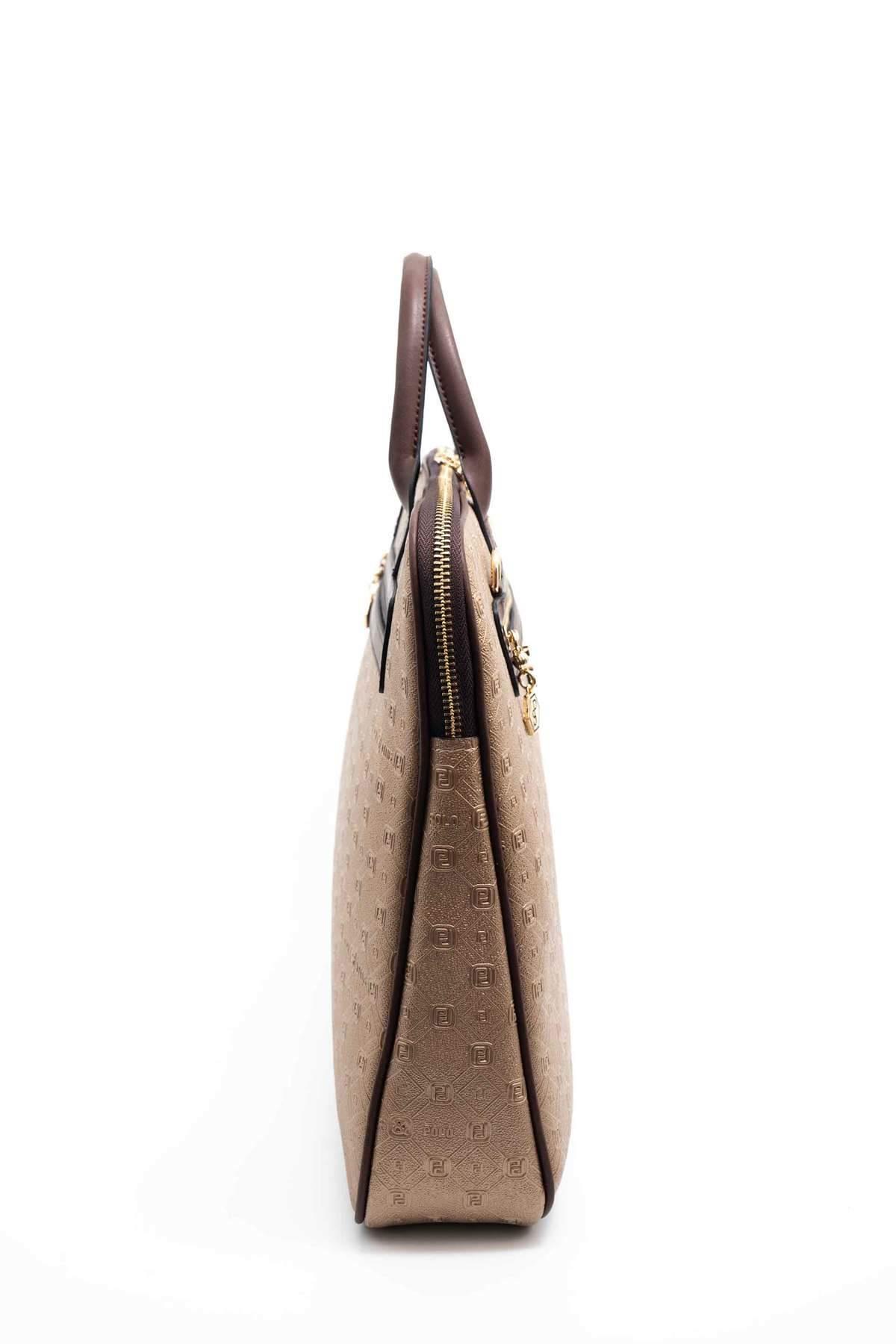 Silver & Polo SP1175 Kadın Laptop & Evrak Çantası Bronz-Kahve