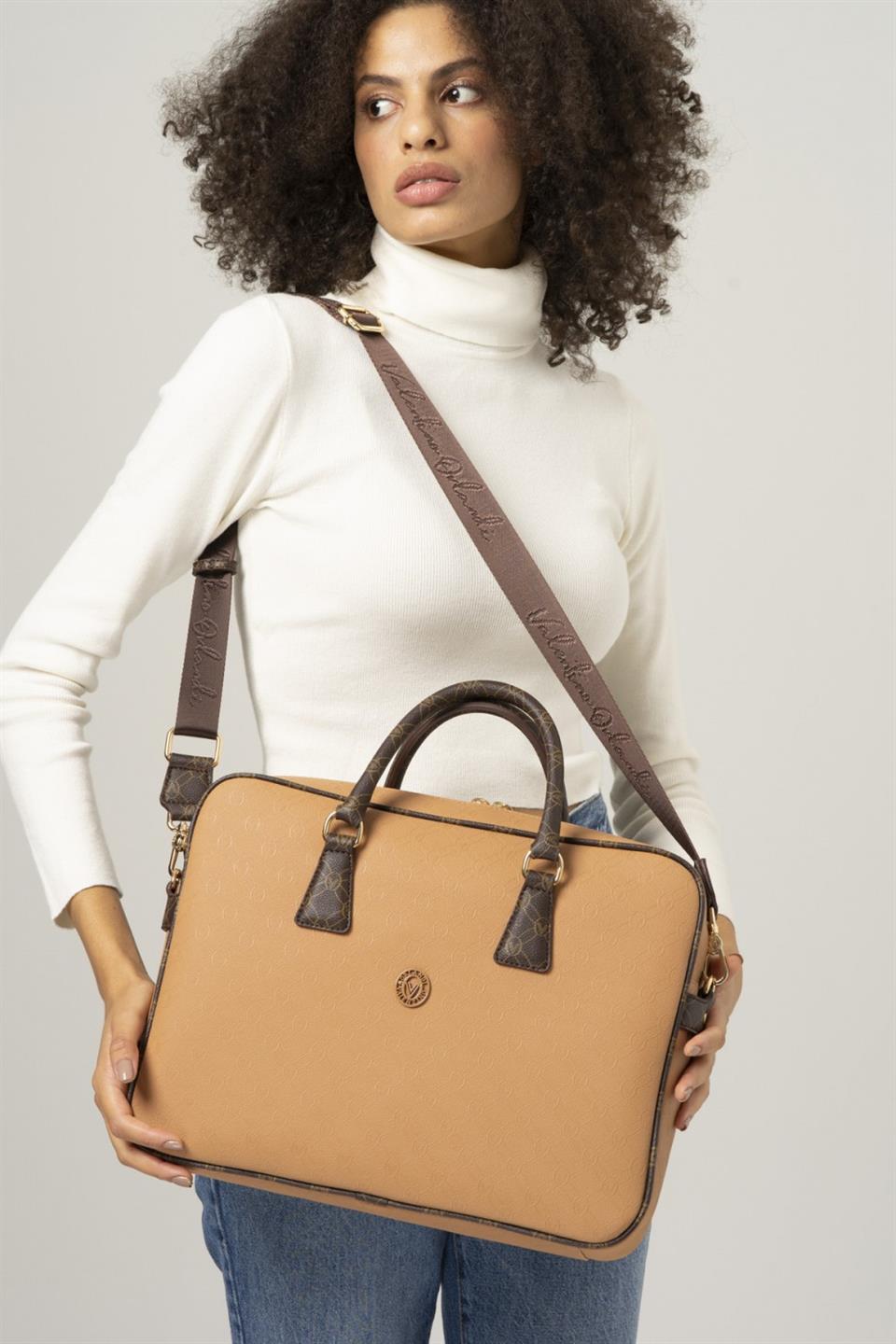 Valentino VLT076 Laptop & Evrak Çantası Camel-Kahve