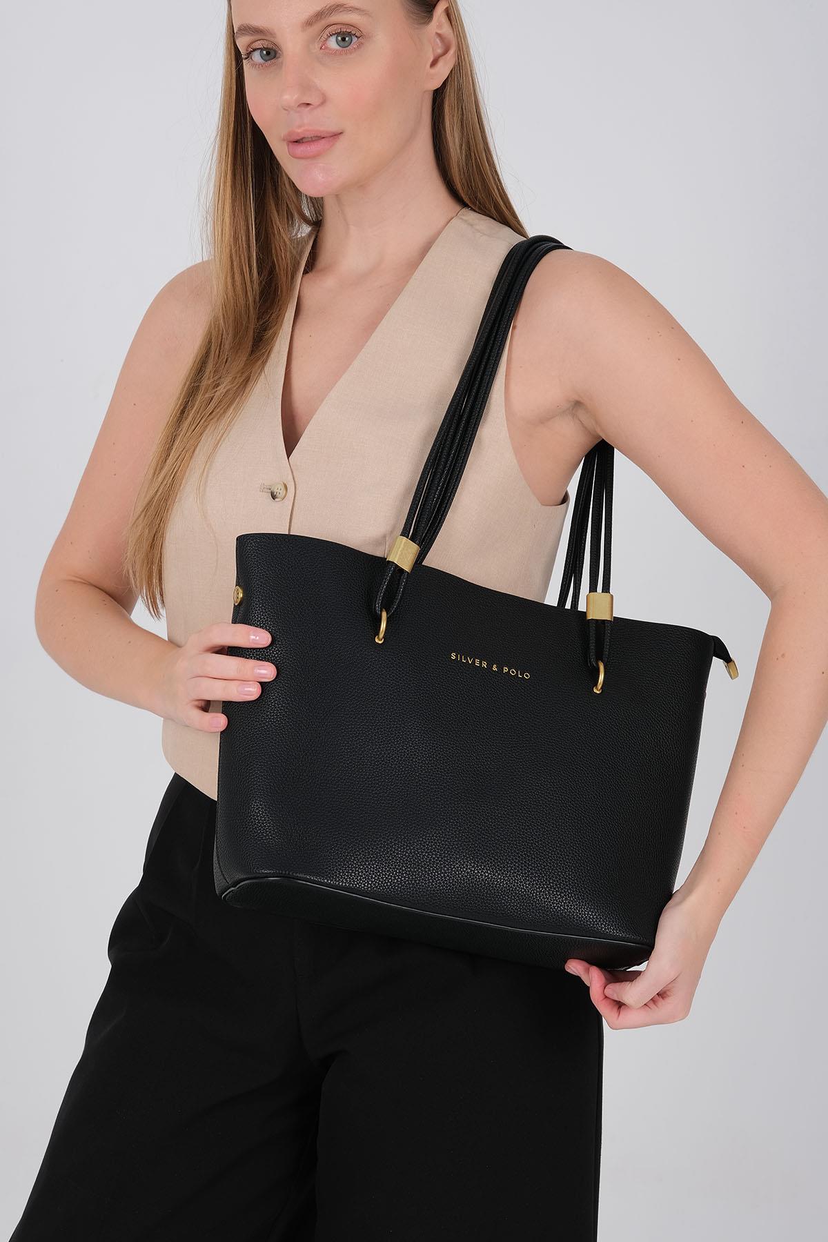 Silver & Polo 1239 Kadın Omuz Çantası Siyah