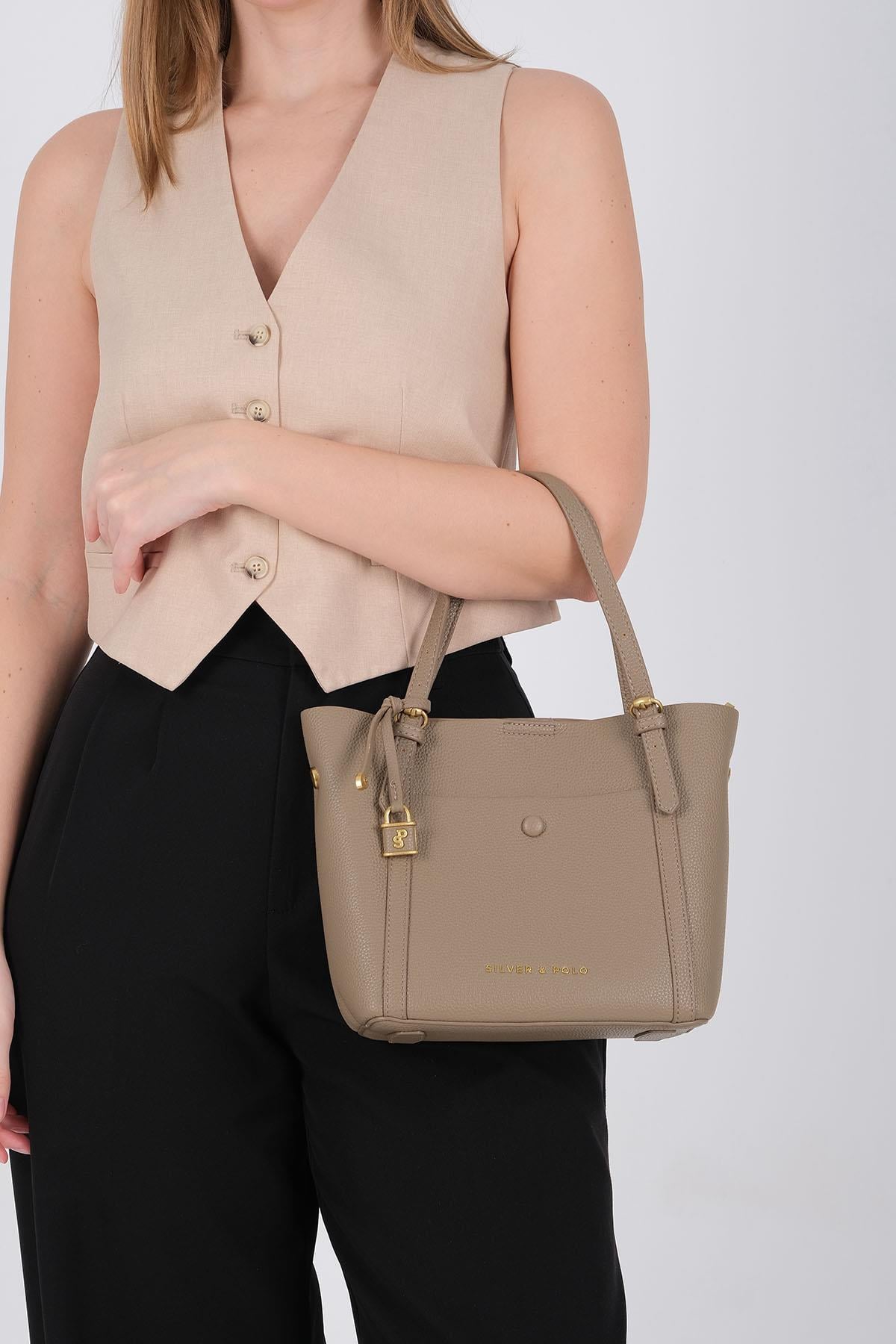 Silver & Polo 1244 Kadın Omuz Çantası Vizon