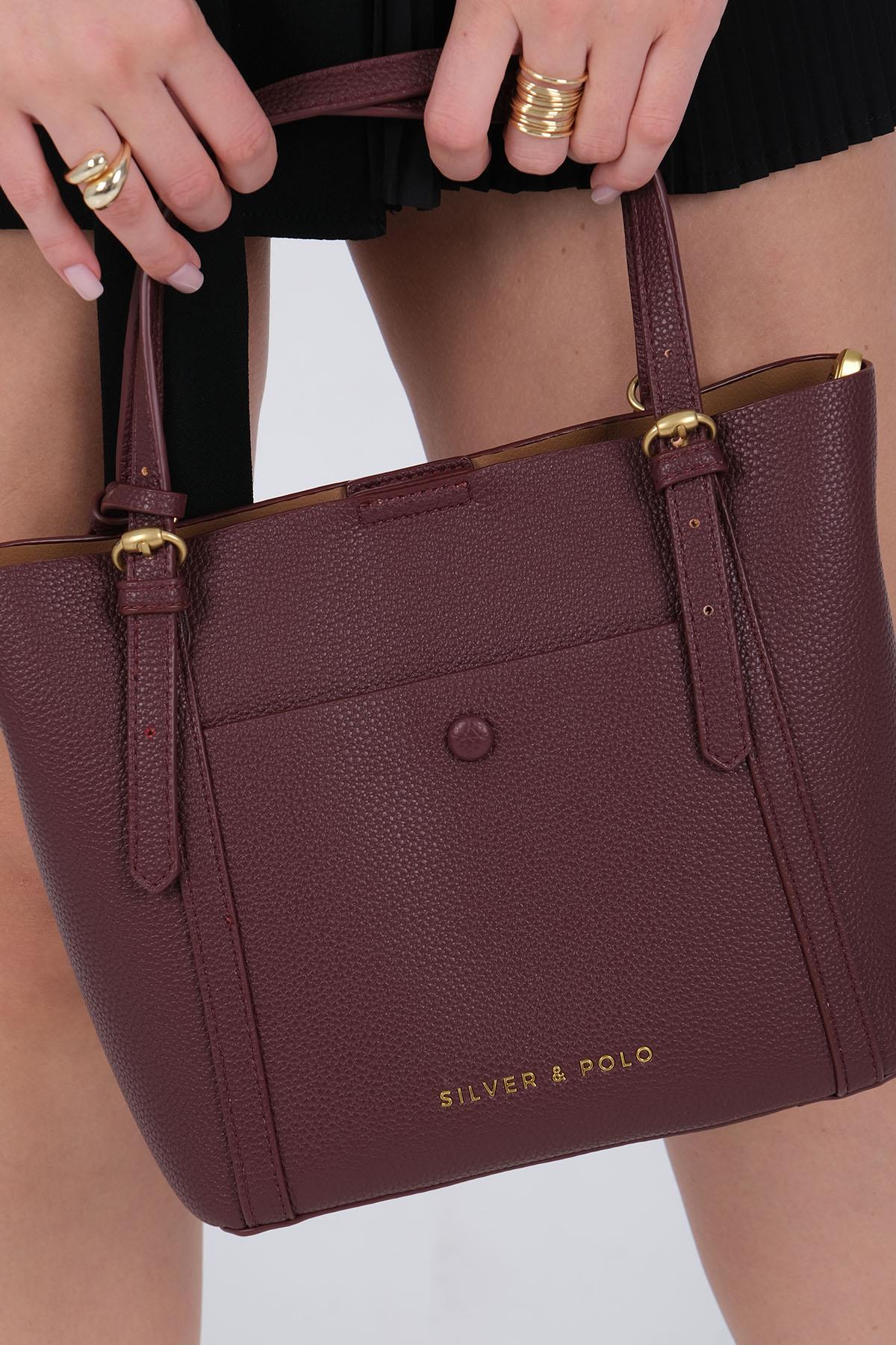 Silver & Polo 1244 Kadın Omuz Çantası Bordo