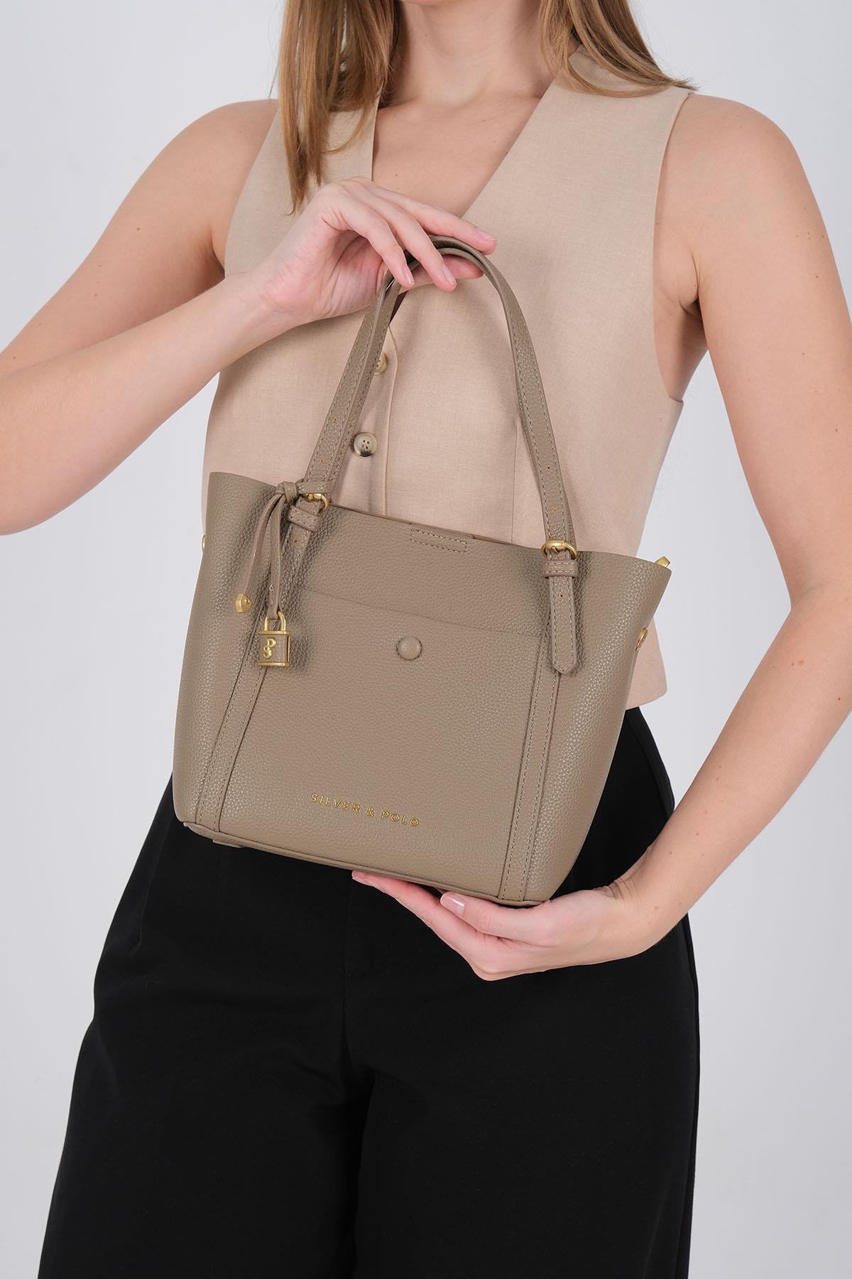 Silver & Polo 1244 Kadın Omuz Çantası Vizon