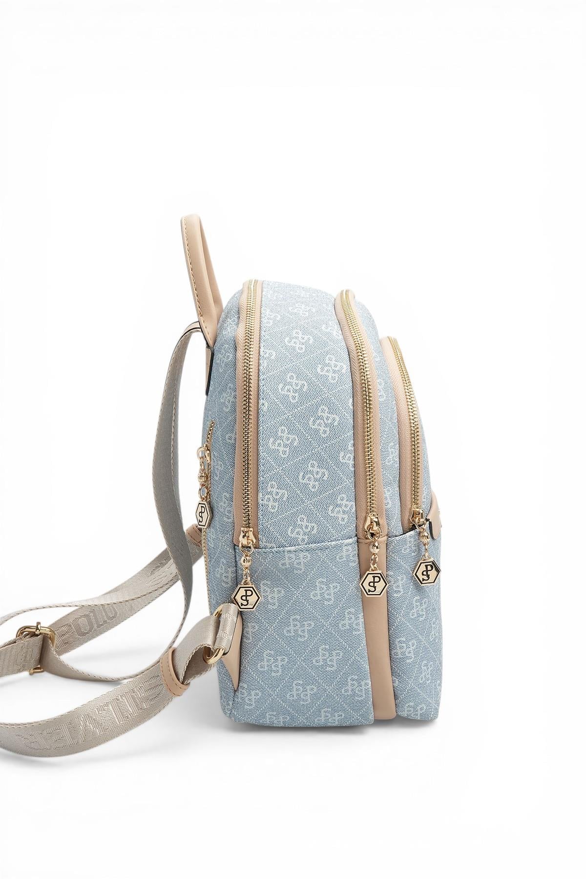 Silver & Polo SP1265 Kadın Sırt Çantası Mavi-Ten