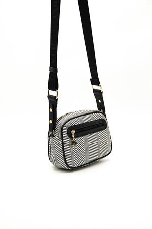 Silver & Polo SP1111 Kadın Çapraz Çanta Siyah Beyaz