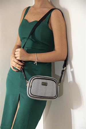 Silver & Polo SP1111 Kadın Çapraz Çanta Siyah Beyaz