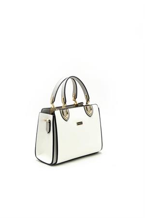 Silver & Polo SP1133 Kadın El Çantası Beyaz-A.Gri