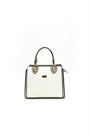 Silver & Polo SP1133 Kadın El Çantası Beyaz-A.Gri