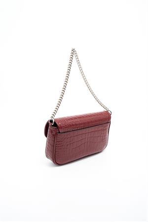 Silver & Polo SP1171 Kadın Omuz Çantası Rugan Bordo
