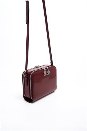 Silver & Polo SP888 Kadın Çapraz Çanta Rugan Bordo
