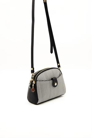 Silver & Polo SP1144 Kadın Çapraz Çanta Siyah Beyaz-Siyah