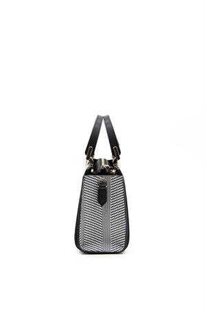 Silver & Polo SP1133 Kadın El Çantası Siyah Beyaz-Siyah