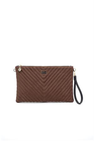 Silver & Polo SP1034 Kadın Portföy & Clutch Süet Kahve