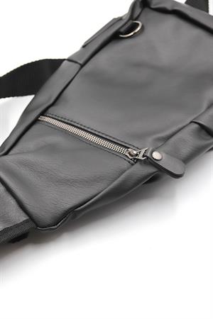 Arı Deri Erkek Bel Çantası & Freebag Siyah 2052