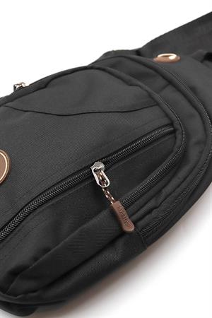 Arı Deri Erkek Bel Çantası & Freebag Siyah 3474