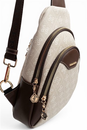 Silver & Polo SP959 Kadın Vücut Çantası Taş-Kahve