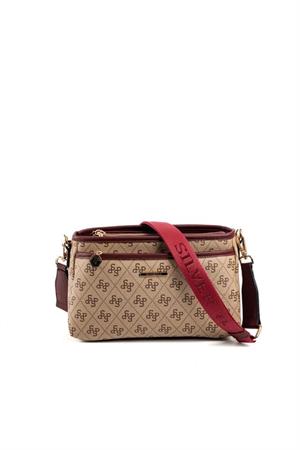 Silver & Polo SP1184 Kadın Çapraz Çanta Koyu Bej-Bordo