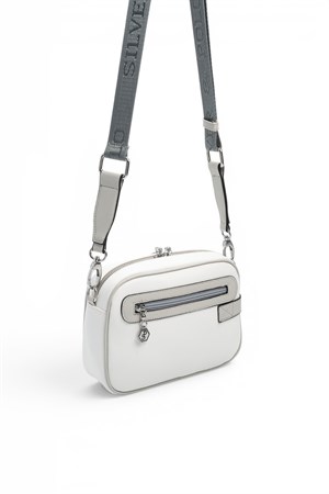 Silver & Polo SP1256 Kadın Çapraz Çanta Beyaz-A.Gri