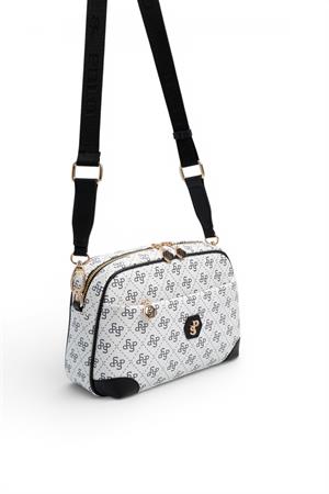 Silver & Polo SP1094 Kadın Çapraz Çanta Beyaz-Siyah