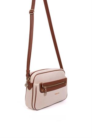 Silver & Polo SP753 Kadın Çapraz Çanta Bej-Taba