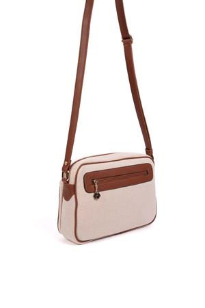 Silver & Polo SP753 Kadın Çapraz Çanta Bej-Taba