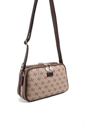 Silver & Polo SP899 Kadın Çapraz Çanta Koyubej-Kahve