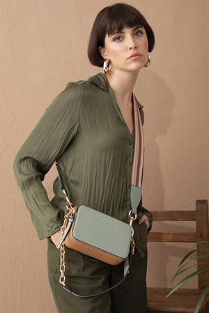 Sısley SLY070 Çapraz Çanta Yeşil-Camel