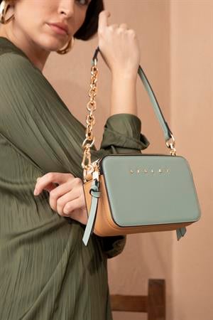 Sısley SLY070 Çapraz Çanta Yeşil-Camel