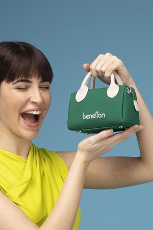 United Benetton BNT1593 Çapraz Çanta Zümrüt-Bej