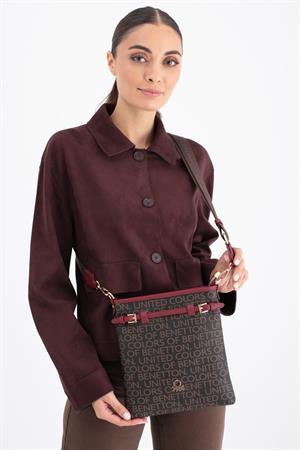 United Benetton BNT1684 Kadın Çapraz Çanta Kahve-Bordo