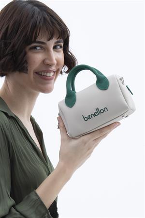 United Benetton BNT1593 Çapraz Çanta Bej-Zümrüt