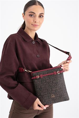 United Benetton BNT1684 Kadın Çapraz Çanta Kahve-Bordo