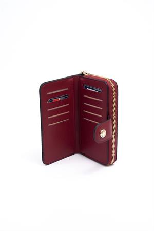 Silver & Polo SP882 Kadın Cüzdan & Kartlık Siyah-Bordo