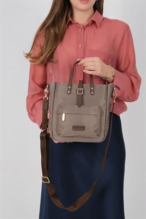 Silver & Polo 1218 Kadın El Çantası Kum-Kahve