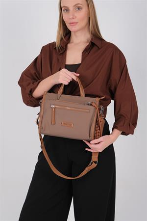 Silver & Polo 1228 Kadın El Çantası Kahve-Taba